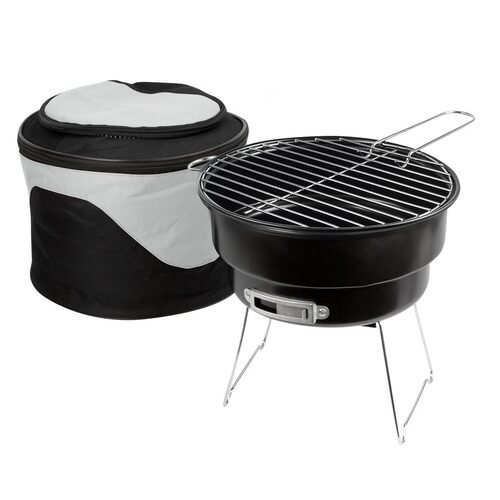 ASADOR CON HIELERA CAMPING NEGRO